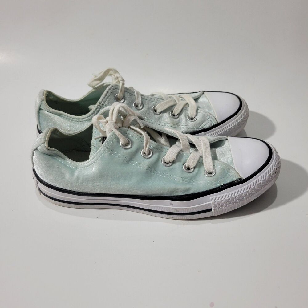 Converse All Star Womens Velour Sneakers Green Sz 6